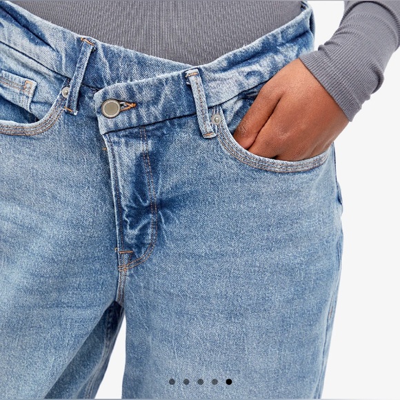 Good American Good '90S Wide Leg | Relaxed Crossover Jeans GNICOW384T Size 4/27 - Picture 2 of 16